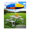 Aluminium Portable Folding Picnic Camp Suitcase Table for Hiking with Umbrella ps189
