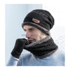 Winter Knit Woolen Cap with Neck Warmer Scarf Set