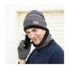 Winter Knit Woolen Cap with Neck Warmer Scarf Set