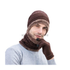 Winter Knit Woolen Cap with Neck Warmer Scarf Set