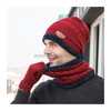 Winter Knit Woolen Cap with Neck Warmer Scarf Set