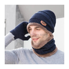 Winter Knit Woolen Cap with Neck Warmer Scarf Set