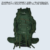 PRAGO - Rucksack Bag (105L) with Detachable Day Pack – Solid Build Quality – Olive Green