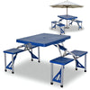 Plastic Blue Table And Chair Set Folding Table outdoor table chair with umbrella PS187