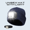 Unisex Hat with Light, USB Rechargeable LED Headlamp Beanie