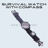 Paracord Survival Black Watch Bracelet Compass Flint Fire Starter With Compass Ps107