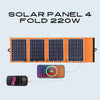 Portable solar panel 4 fold 220W fast charging PS122