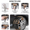 Car Tyre Snow Chain (Anti-Slip, Anti-Kid, with Storage Bag Chain Hook and Gloves for Cars (Set of 8 pcs)