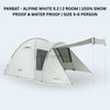 PARBAT TENT-ALPINE 5.2 / 2 ROOM / SNOW PROOF & WATER PROOF SIZE 5-6 PERSONS (ONLY OFF-WHITE)
