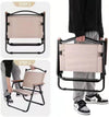 Garden Art Folding Portable Metal Camping Chair with Wooden Armset