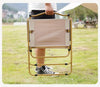 Garden Art Folding Portable Metal Camping Chair with Wooden Armset