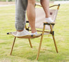 Garden Art Folding Portable Metal Camping Chair with Wooden Armset