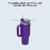 Tumbler with Lid and Straw, Hot and Cold Double Insulated Sipper Mug, Leak Proof