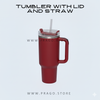 Tumbler with Lid and Straw, Hot and Cold Double Insulated Sipper Mug, Leak Proof