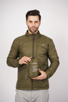 Windproof Unisex Winter Parbat Puffer Jacket - Olive Green