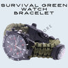 Paracord Survival Green Watch Bracelet Compass Flint Fire Starter With Compass Ps106