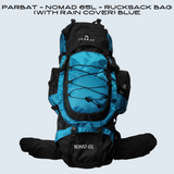 PARBAT - NOMAD 65L - Rucksack Bag (With rain cover) BLUE