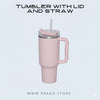 Tumbler with Lid and Straw, Hot and Cold Double Insulated Sipper Mug, Leak Proof