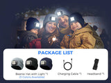 Unisex Hat with Light, USB Rechargeable LED Headlamp Beanie ps251