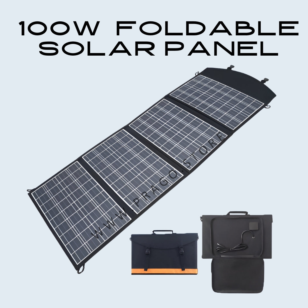 Foldable Solar Panel 100W 18V With USB/DC/Type-C Ports Ps127– Prago ...