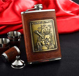 Party-Hut Leather Stainless Steel Hip Flask 8OZ 236ML