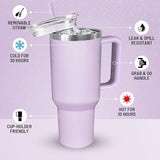 Tumbler with Lid and Straw, Hot and Cold Double Insulated Sipper Mug, Leak Proof 1200ml