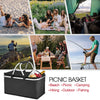 Insulated Picnic Basket - Strong Aluminum Frame Waterproof Lining Design for Easy Storage