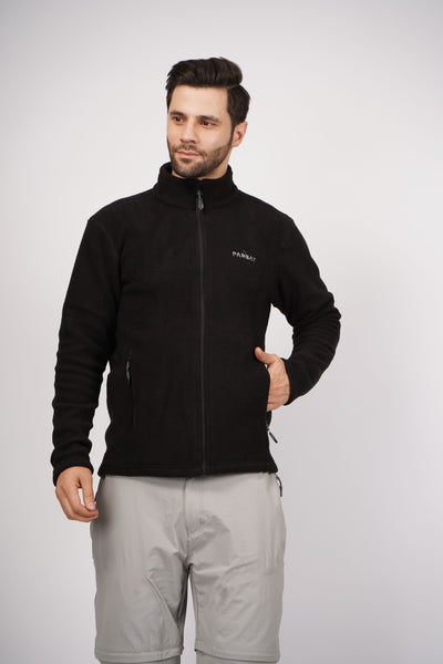 Parbat Full Zip Winter Warm Fleece Jacket +10 to 0 Degree - Black