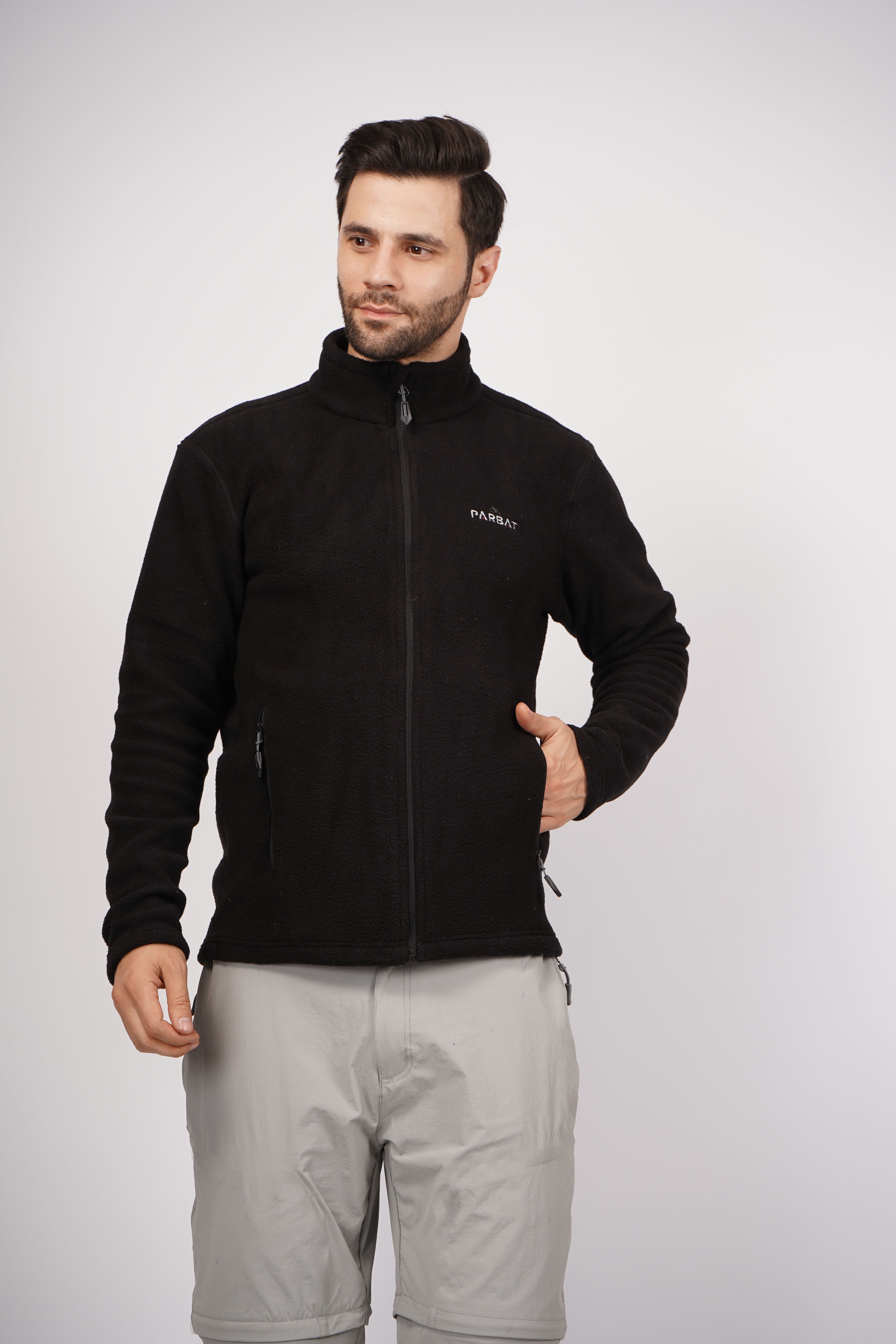 Parbat Full Zip Winter Warm Fleece Jacket +10 to Degree Black