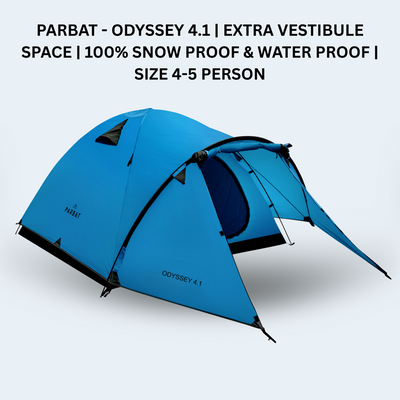 PARBAT - ODYSSEY 4.1 | EXTRA VESTIBULE SPACE | 100% SNOW PROOF & WATER PROOF | SIZE 4-5 PERSON