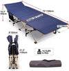 Folding Camping Cot with Storage Bag for Adults Metal Single Bed, 190 cm x 70 cm (6.23 ft x 2.3 ft)